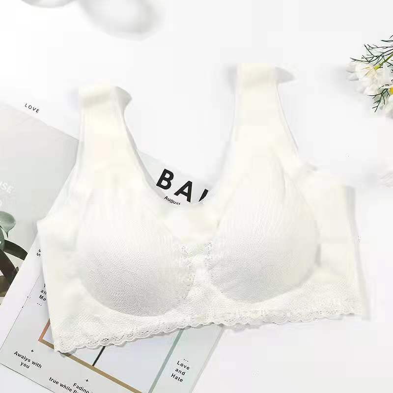 Thailand latex 4.0 underwear bra lace sexy seamless gather no steel ring large size sports bra vest women