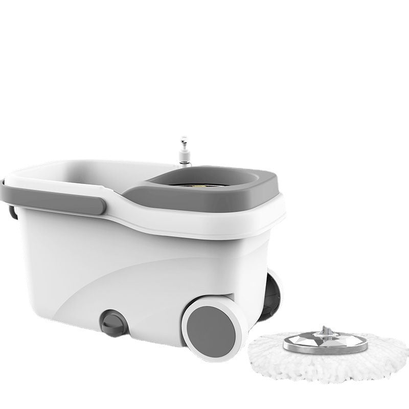 Thickened pulley double drive mop barrel rotating stainless steel dry mop household mop free hand wash dry and wet dual-use