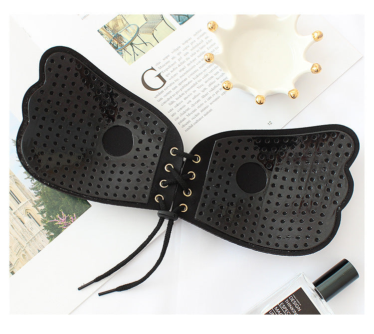 Lala goddess invisible chest paste wedding dress gathered thickened non-slip upper support big breasts thin section oversized breast-receiving bra