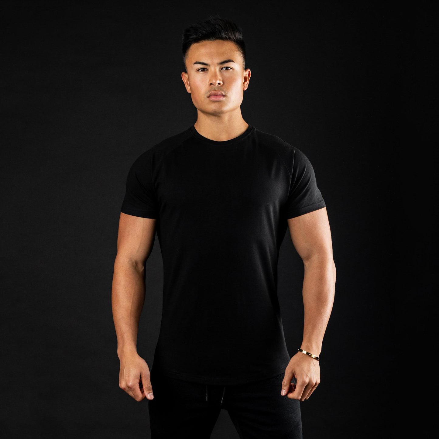 New muscle fitness brother sports men's T-shirt summer round neck cotton running short-sleeved top casual hair
