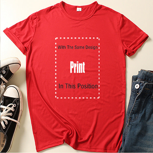 2022 European and American foreign trade new fashion Print English printing round neck loose T-shirt short-sleeved top one piece on behalf of the hair