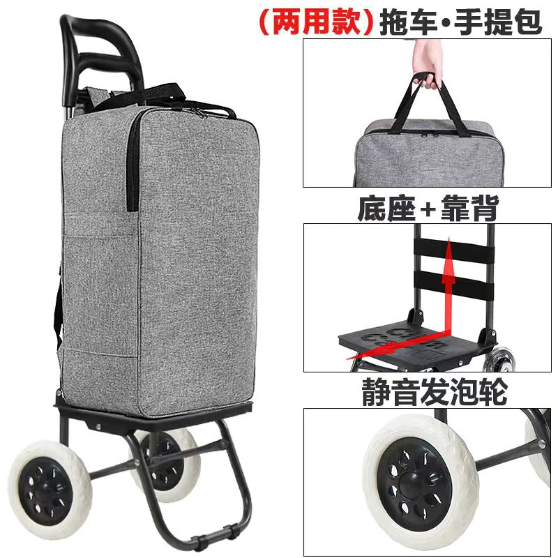 Home Portable Folding Shopping Cart Grocery Shopping Small Cart Trailer Trolley Car Stair Climbing Hand Cart Luggage Cart Cart