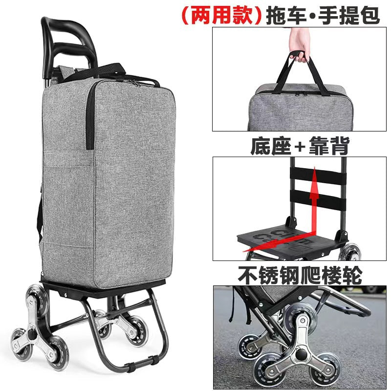 Home Portable Folding Shopping Cart Grocery Shopping Small Cart Trailer Trolley Car Stair Climbing Hand Cart Luggage Cart Cart