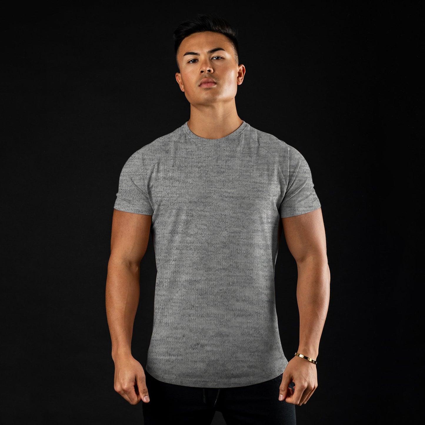 New muscle fitness brother sports men's T-shirt summer round neck cotton running short-sleeved top casual hair