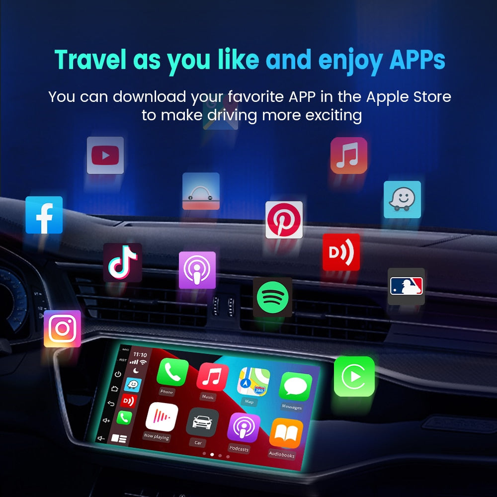 USB Wireless CarPlay Dongle Wired Android Auto AI Box Mirrorlink Car Multimedia Player Bluetooth Auto Connect