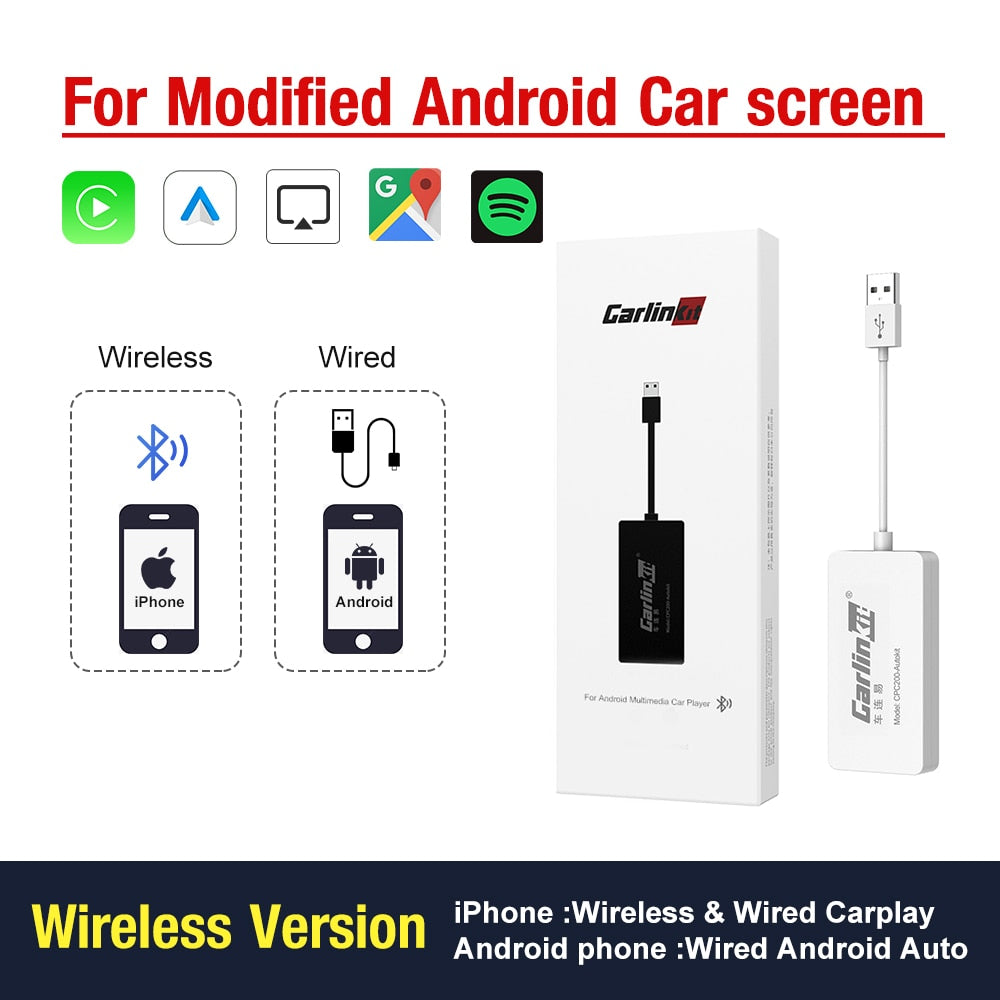 USB Wireless CarPlay Dongle Wired Android Auto AI Box Mirrorlink Car Multimedia Player Bluetooth Auto Connect