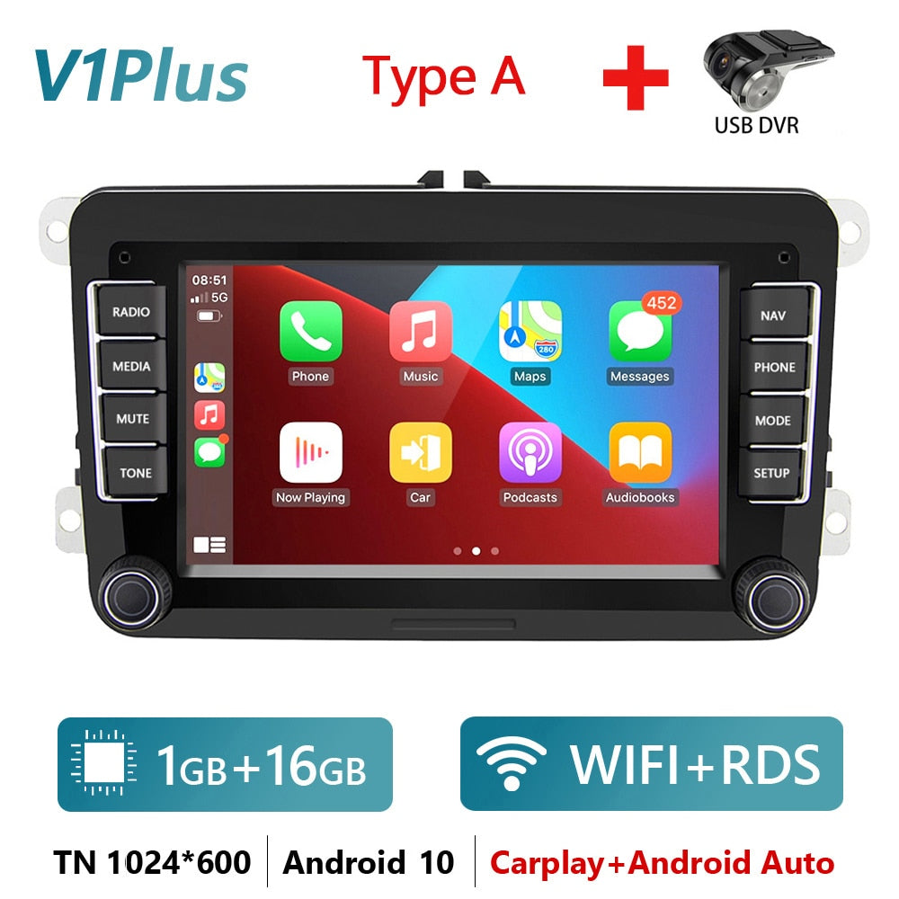 2 Din Android Car Radio GPS 4G WiFi DSP Carplay For VW / Volkswagen Skoda Octavia golf 5 6 touran passat B6 polo Jetta