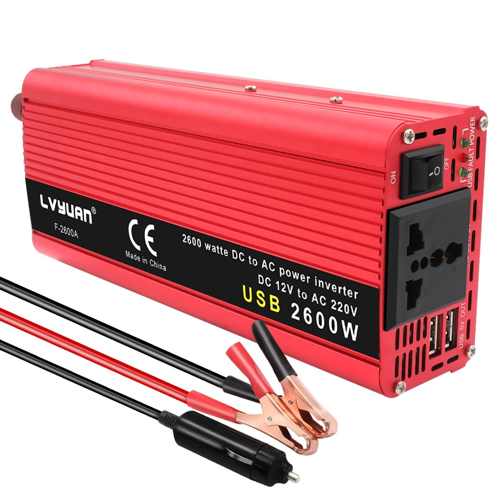 1500W/2000W DC 12V to AC 220V Portable Car Power Inverter Charger Converter Adapter Universal EU Socket Auto accessories