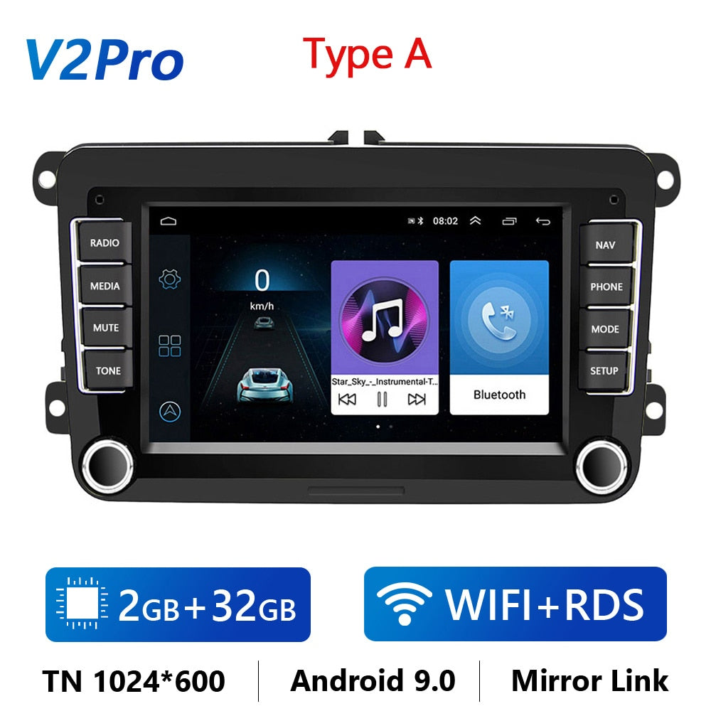 2 Din Android Car Radio GPS 4G WiFi DSP Carplay For VW / Volkswagen Skoda Octavia golf 5 6 touran passat B6 polo Jetta