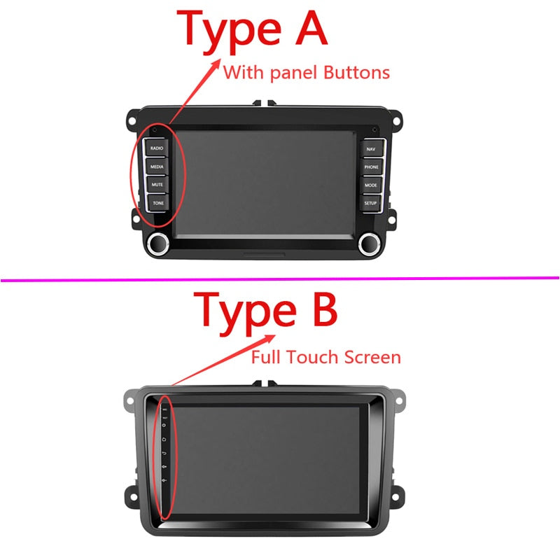 2 Din Android Car Radio GPS 4G WiFi DSP Carplay For VW / Volkswagen Skoda Octavia golf 5 6 touran passat B6 polo Jetta