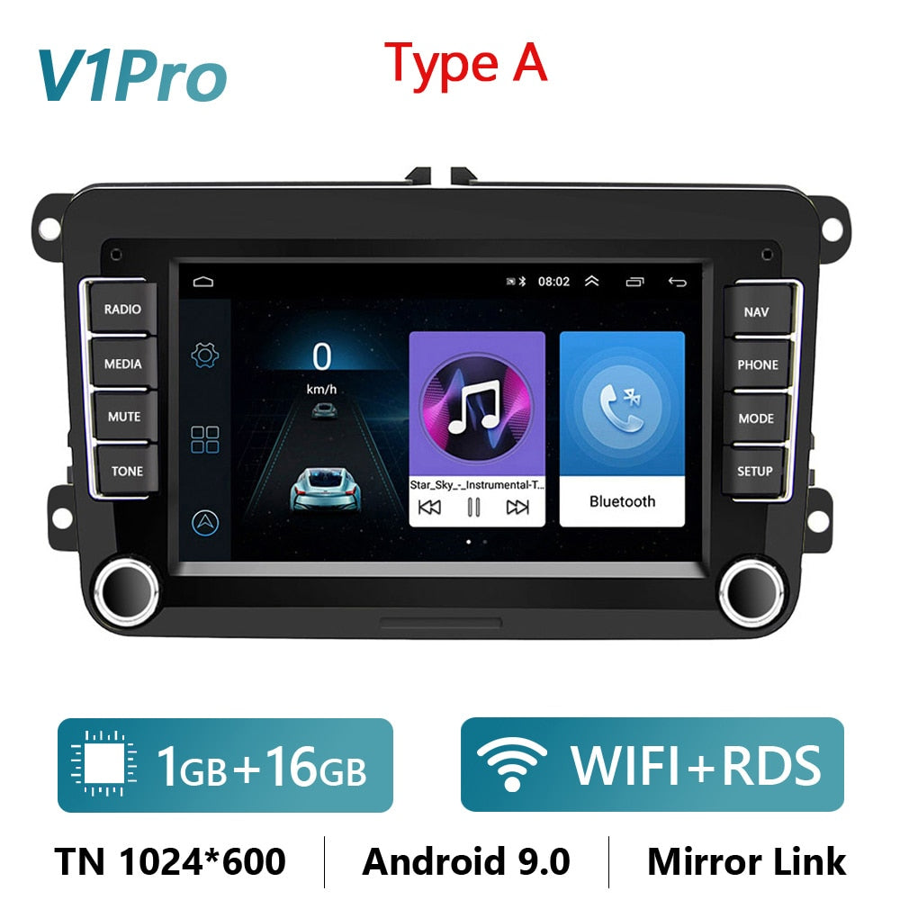 2 Din Android Car Radio GPS 4G WiFi DSP Carplay For VW / Volkswagen Skoda Octavia golf 5 6 touran passat B6 polo Jetta