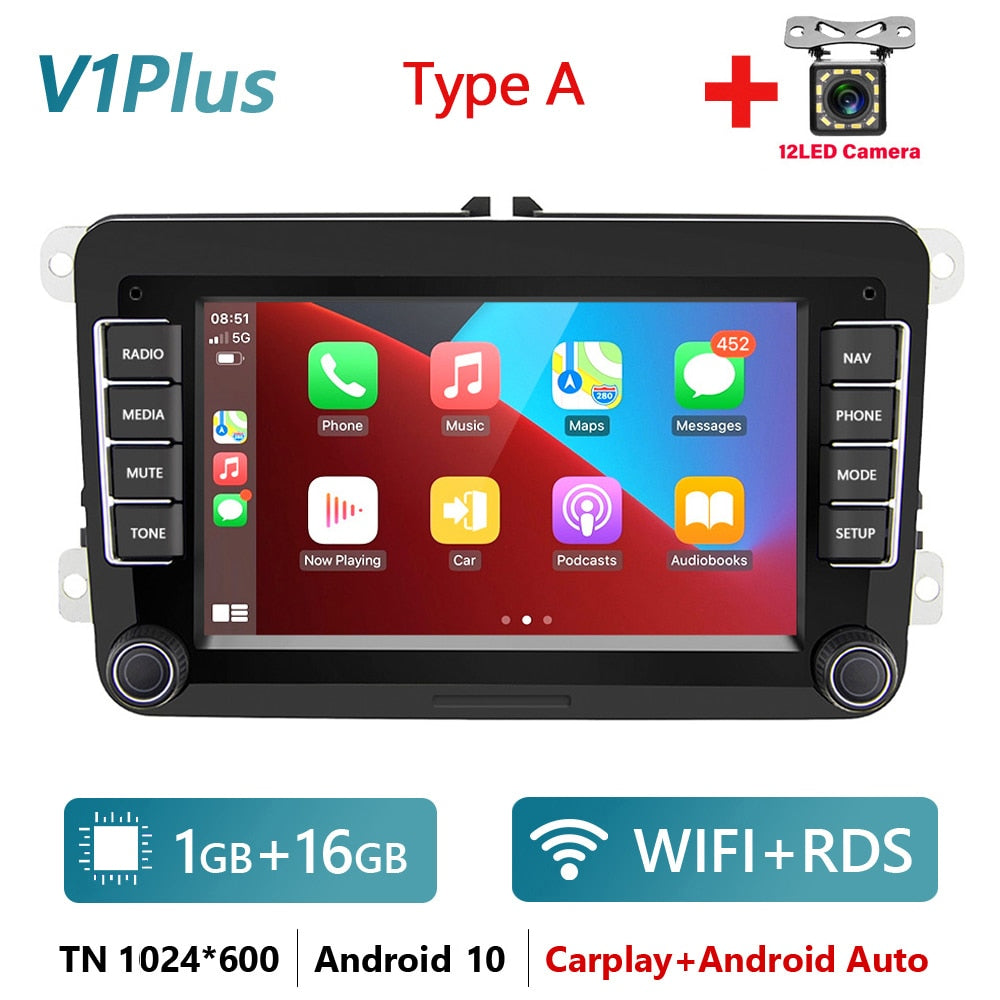 2 Din Android Car Radio GPS 4G WiFi DSP Carplay For VW / Volkswagen Skoda Octavia golf 5 6 touran passat B6 polo Jetta