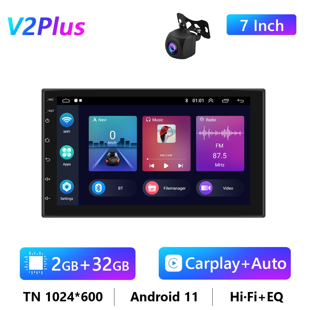 Car Radio 2 Din Android 10/11 GPS Multimedia Player Autoradio 4G For Volkswagen Nissan Toyota Hyundai Kia Ford Focus