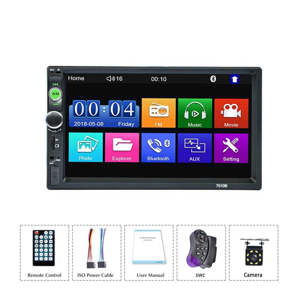 2 Din Car Stereo Bluetooth Autoradio 7" Touch Screen Mirror Link Multimedia Video Player For Toyota KIA Ford VW Skoda