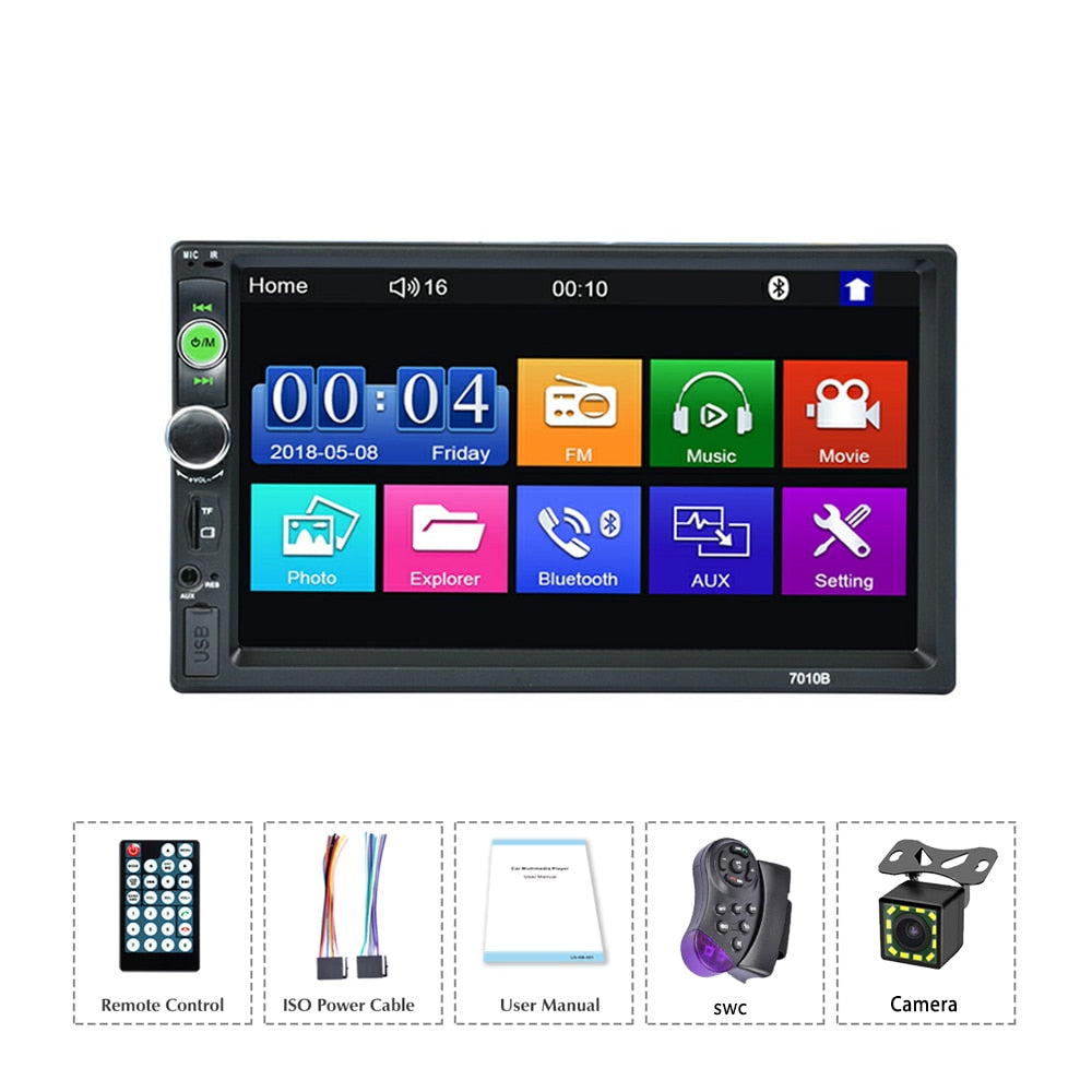 2 Din Car Stereo Bluetooth Autoradio 7" Touch Screen Mirror Link Multimedia Video Player For Toyota KIA Ford VW Skoda