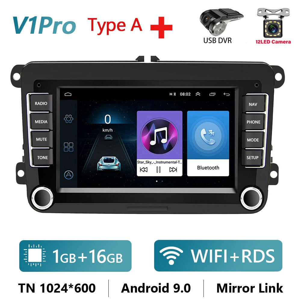 2 Din Android Car Radio GPS 4G WiFi DSP Carplay For VW / Volkswagen Skoda Octavia golf 5 6 touran passat B6 polo Jetta