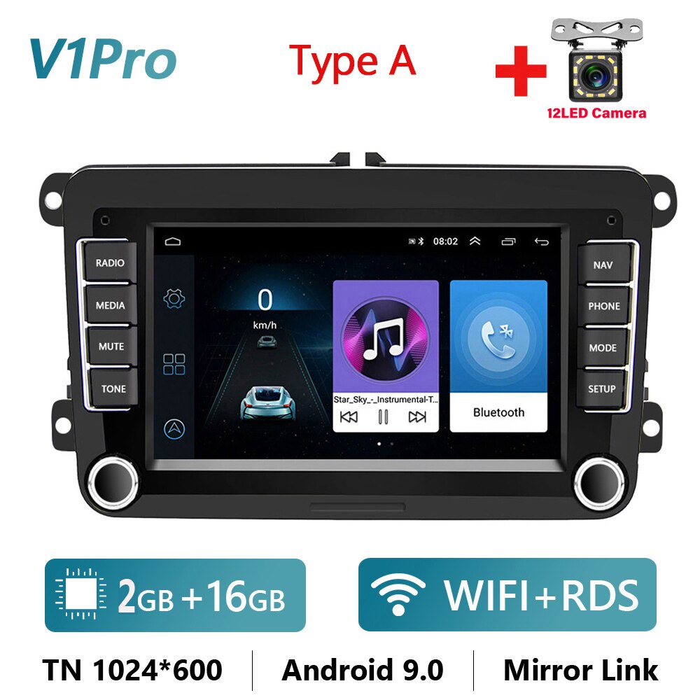 2 Din Android Car Radio GPS 4G WiFi DSP Carplay For VW / Volkswagen Skoda Octavia golf 5 6 touran passat B6 polo Jetta