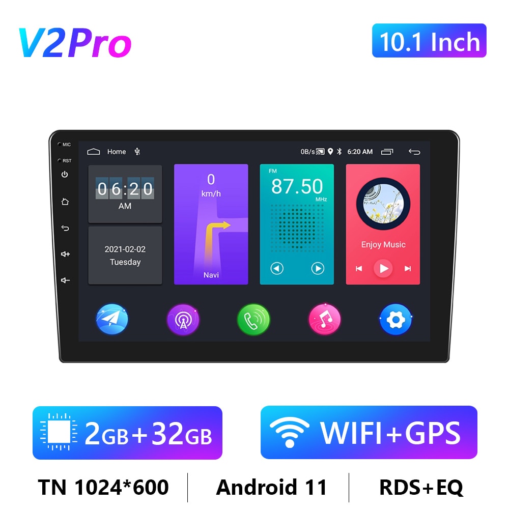 Car Radio 2 Din Android 10/11 GPS Multimedia Player Autoradio 4G For Volkswagen Nissan Toyota Hyundai Kia Ford Focus