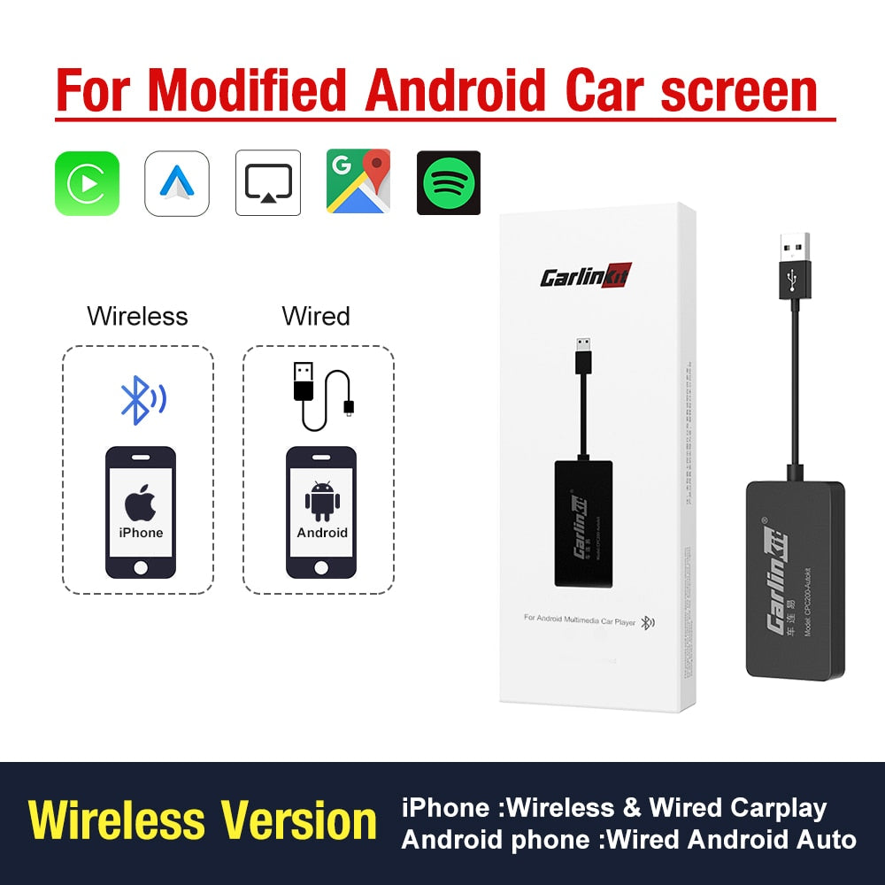 USB Wireless CarPlay Dongle Wired Android Auto AI Box Mirrorlink Car Multimedia Player Bluetooth Auto Connect