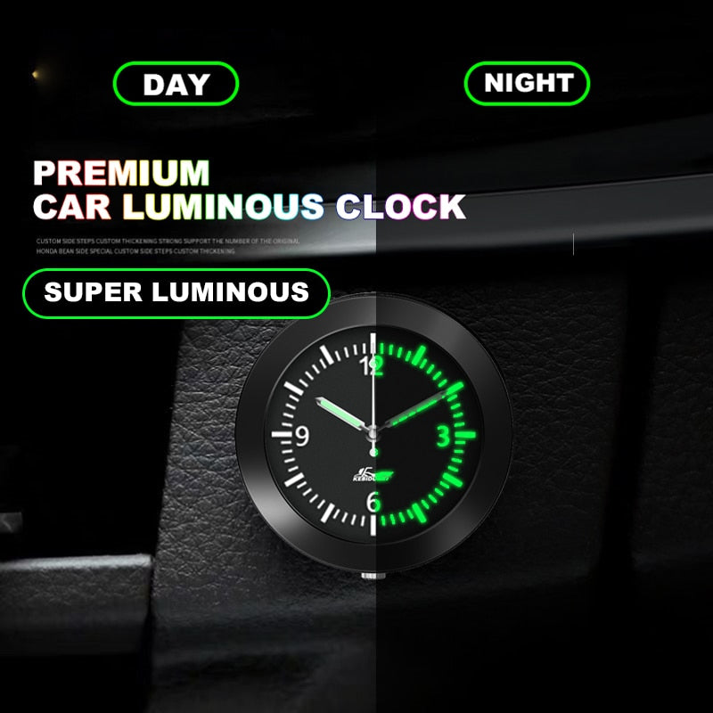 Car Clock Luminous Automobiles Internal Stick-On Mini Digital Watch Mechanics Quartz Clocks Auto Ornament Car Accessories