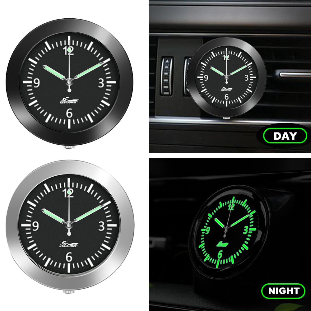 Car Clock Luminous Automobiles Internal Stick-On Mini Digital Watch Mechanics Quartz Clocks Auto Ornament Car Accessories
