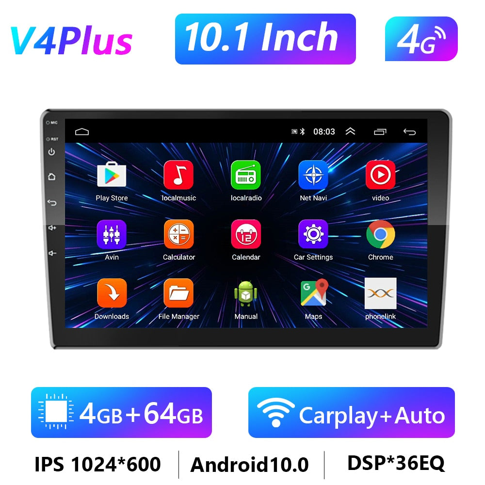 Car Radio 2 Din Android 10/11 GPS Multimedia Player Autoradio 4G For Volkswagen Nissan Toyota Hyundai Kia Ford Focus