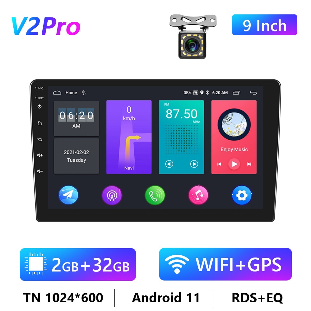 Car Radio 2 Din Android 10/11 GPS Multimedia Player Autoradio 4G For Volkswagen Nissan Toyota Hyundai Kia Ford Focus