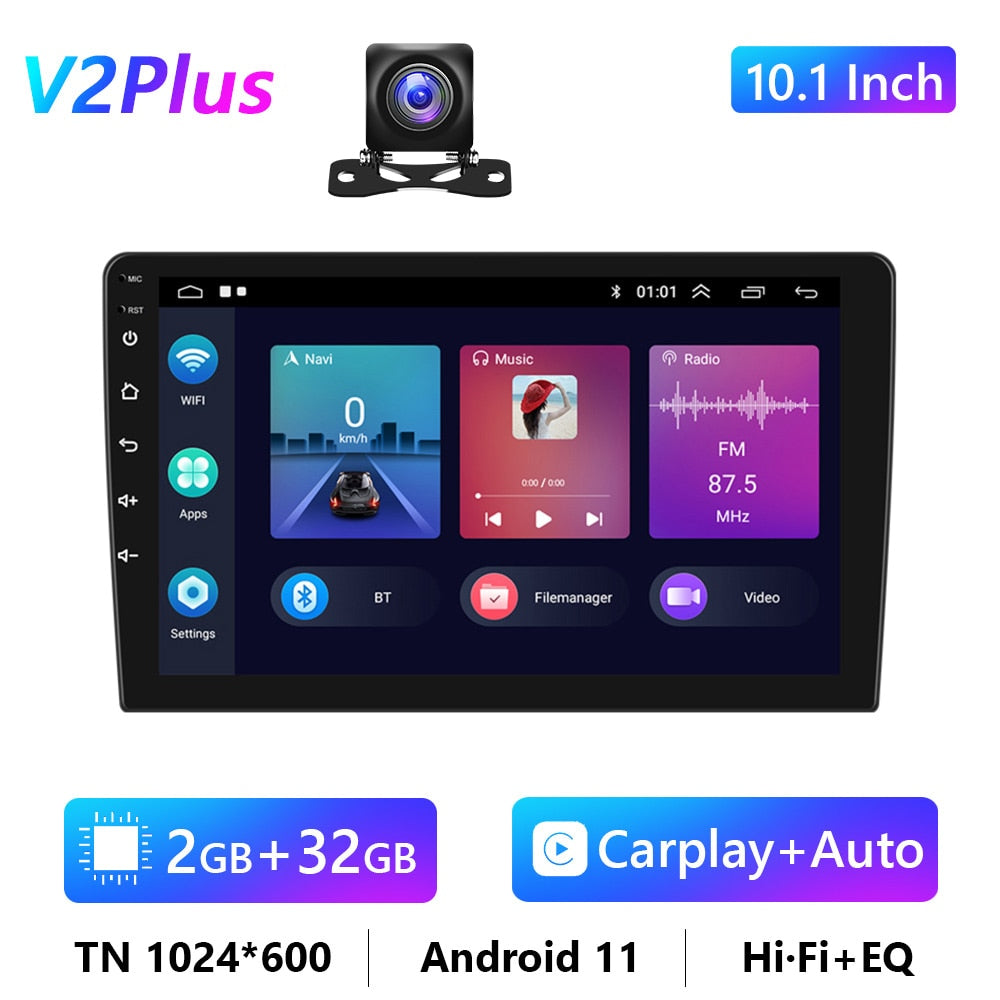 Car Radio 2 Din Android 10/11 GPS Multimedia Player Autoradio 4G For Volkswagen Nissan Toyota Hyundai Kia Ford Focus
