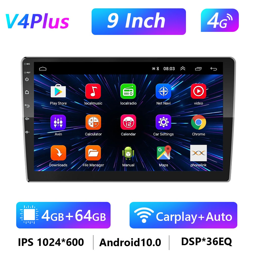 Car Radio 2 Din Android 10/11 GPS Multimedia Player Autoradio 4G For Volkswagen Nissan Toyota Hyundai Kia Ford Focus