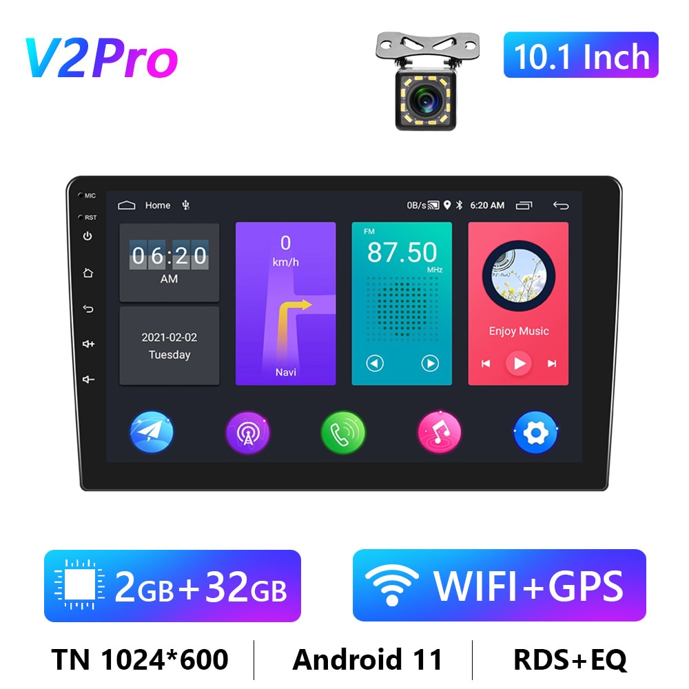 Car Radio 2 Din Android 10/11 GPS Multimedia Player Autoradio 4G For Volkswagen Nissan Toyota Hyundai Kia Ford Focus