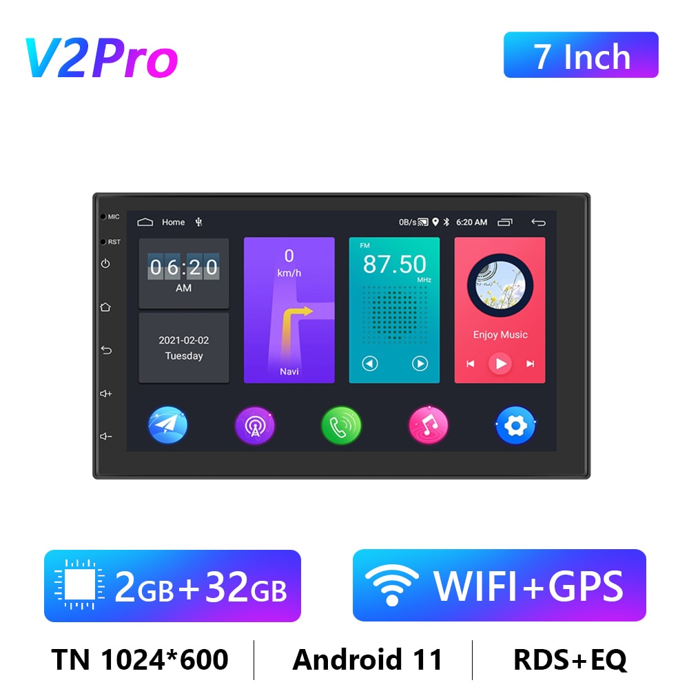 Car Radio 2 Din Android 10/11 GPS Multimedia Player Autoradio 4G For Volkswagen Nissan Toyota Hyundai Kia Ford Focus