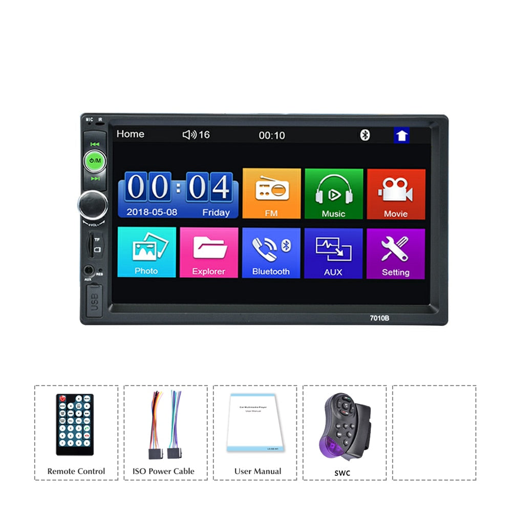 2 Din Car Stereo Bluetooth Autoradio 7" Touch Screen Mirror Link Multimedia Video Player For Toyota KIA Ford VW Skoda